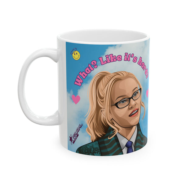 Y2K “What, Like It’s Hard?” Ceramic Coffee Mug, left side