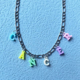 Zodiac Letter Pendant Statement Necklace