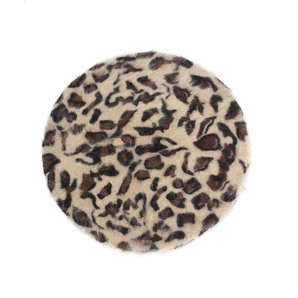 Chic Leopard Print Beret