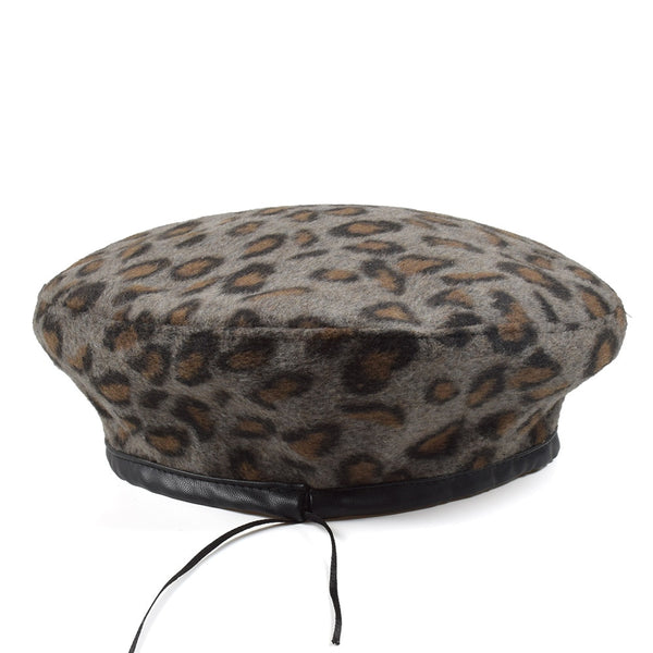 Chic Leopard Print Beret