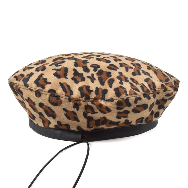 Chic Leopard Print Beret