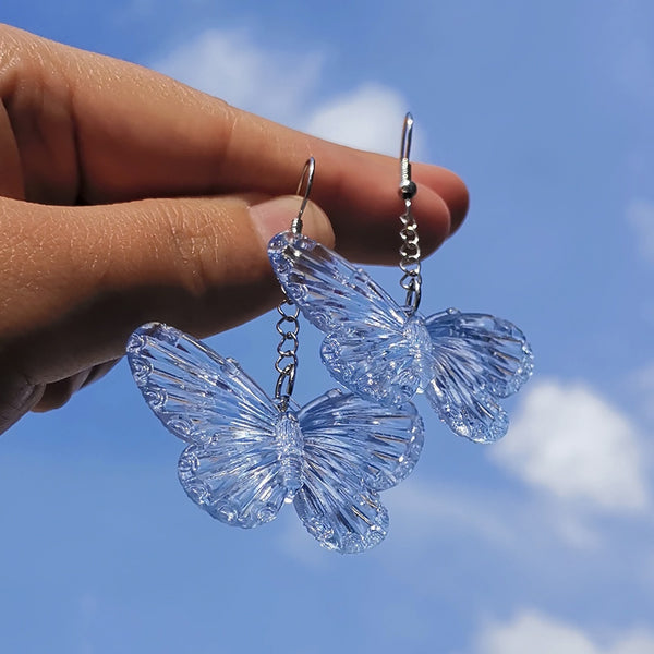 Transparent Y2k Butterfly Statement Drop Earrings