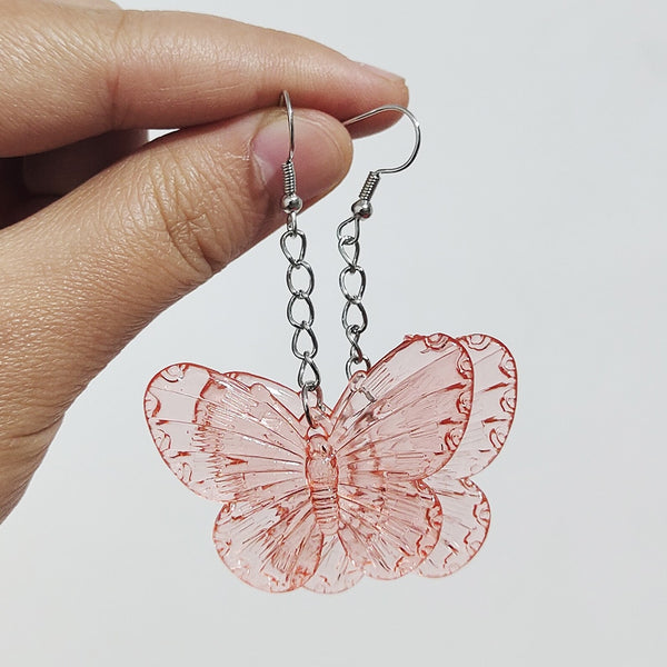 Transparent Y2k Butterfly Statement Drop Earrings