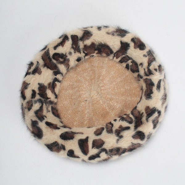 Chic Leopard Print Beret