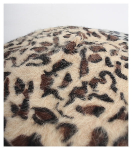 Chic Leopard Print Beret