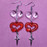 Harajuku Y2k Sweet Love Heart Drop Earrings