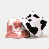 Fuzzy Cow Print Bucket Hat