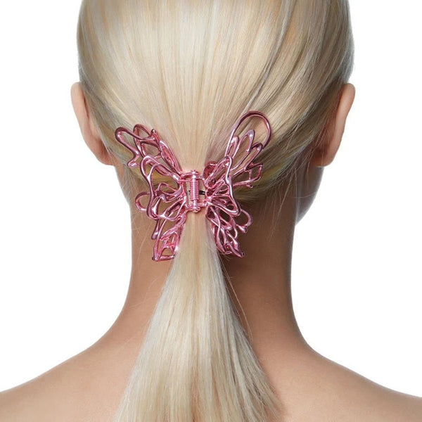 Cyber Y2k Pink Butterfly Hairclip