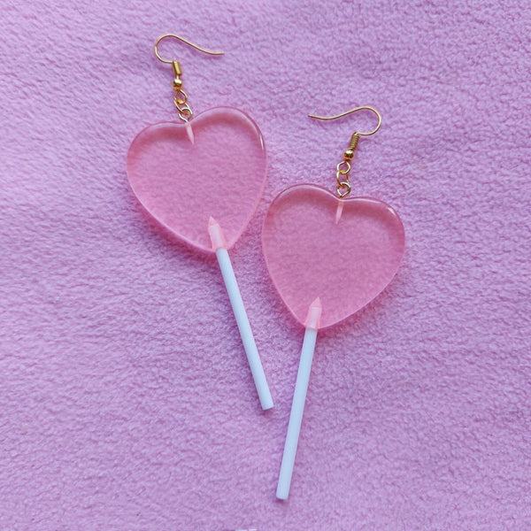 Trending Egirl Y2k Heart Lollipop Earrings