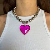 Aura Heart Pendant Choker