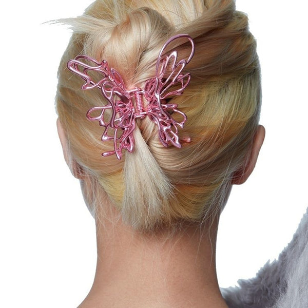 Cyber Y2k Pink Butterfly Hairclip