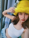 Vintage 90s Faux Fur Fluffy Bucket Hat