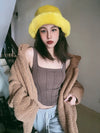 Vintage 90s Faux Fur Fluffy Bucket Hat