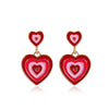 Y2k Cute Multi-Layer Enamel Heart Hanging Earrings