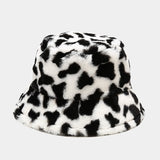 Fuzzy Cow Print Bucket Hat