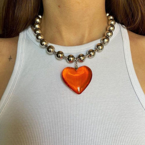 Aura Heart Pendant Choker