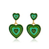 Y2k Cute Multi-Layer Enamel Heart Hanging Earrings