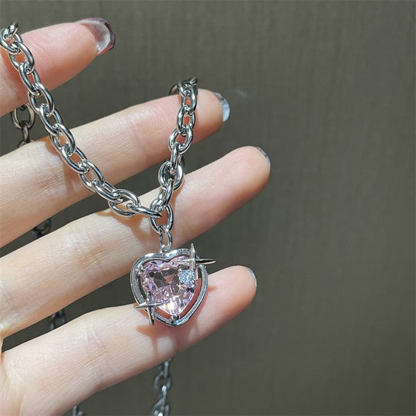 Y2k Sweetheart Crystal Necklace