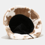 Fuzzy Cow Print Bucket Hat