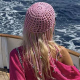 Aesthetic Handmade Crochet Beaded Beanie