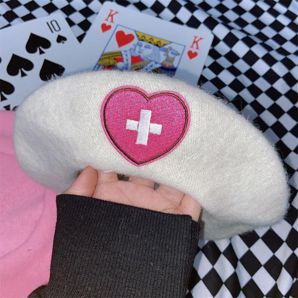 Cute Harajuku Y2K Sweet Heart Beret