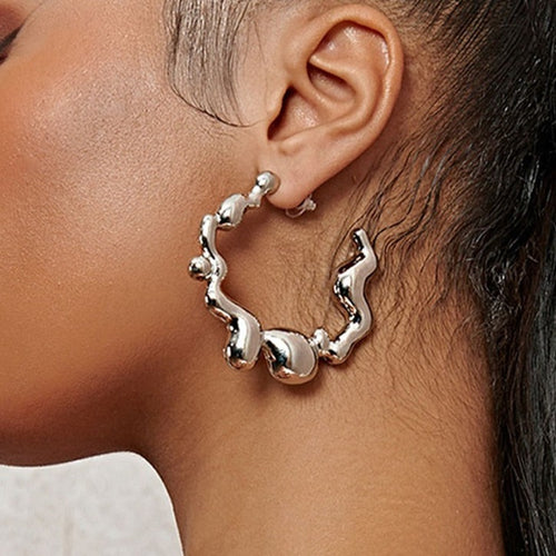 Wavy Baby Statement Hoops