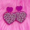 Y2K Leopard Print Sweetheart Dangle Earrings