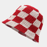 Trending Handwoven Plaid Crochet Bucket Hat