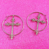 Crucify Me Statement Hoop Earrings