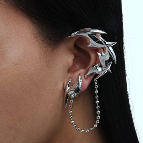 Trending Cyber Goth Dangle Ear Clip Earring