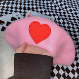 Cute Harajuku Y2K Sweet Heart Beret