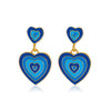 Y2k Cute Multi-Layer Enamel Heart Hanging Earrings