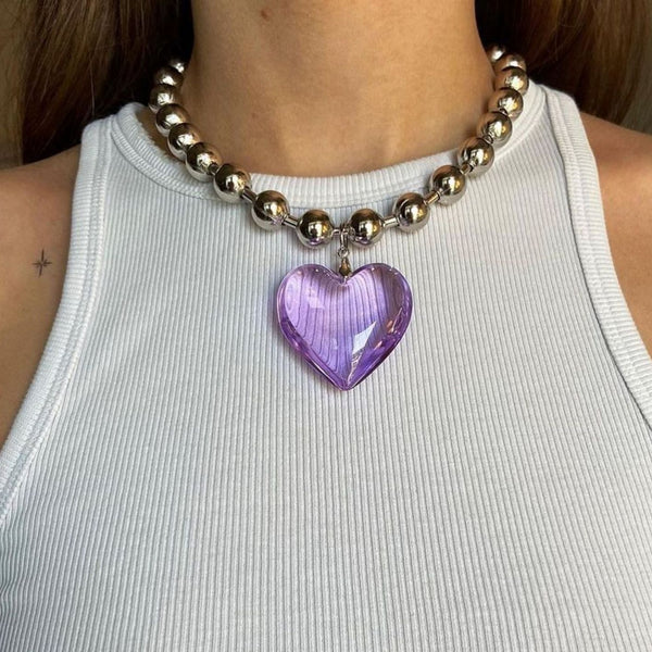 Aura Heart Pendant Choker