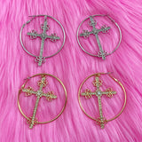 Crucify Me Statement Hoop Earrings