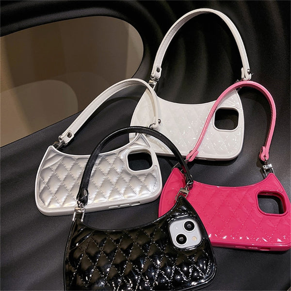 Luxury Shockproof Diamond Lattice Purse Phone Case