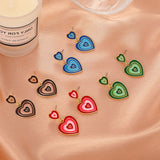 Y2k Cute Multi-Layer Enamel Heart Hanging Earrings