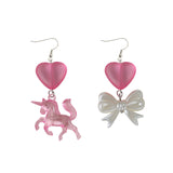 Cute Egirl Y2k Sweet Pink Unicorn Earrings