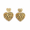 Y2K Leopard Print Sweetheart Dangle Earrings