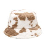 Fuzzy Cow Print Bucket Hat