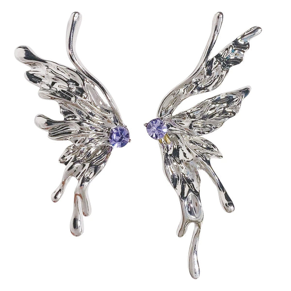 Y2k Punk Liquid Butterfly Earrings