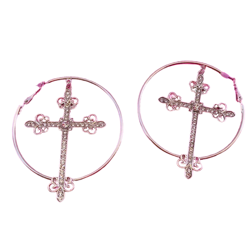 Crucify Me Statement Hoop Earrings