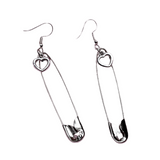 Love Safety Pin Dangle Earrings