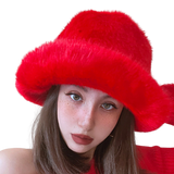 Vintage 90s Faux Fur Fluffy Bucket Hat