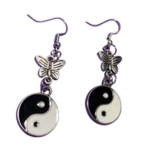 Goth Punk Y2k Yin Yang Earrings