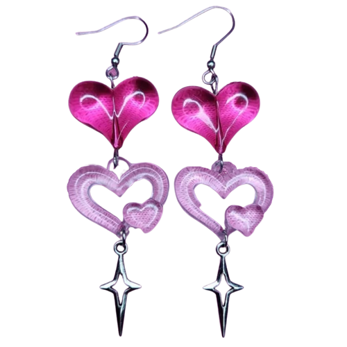 Harajuku Y2k Sweet Love Heart Drop Earrings