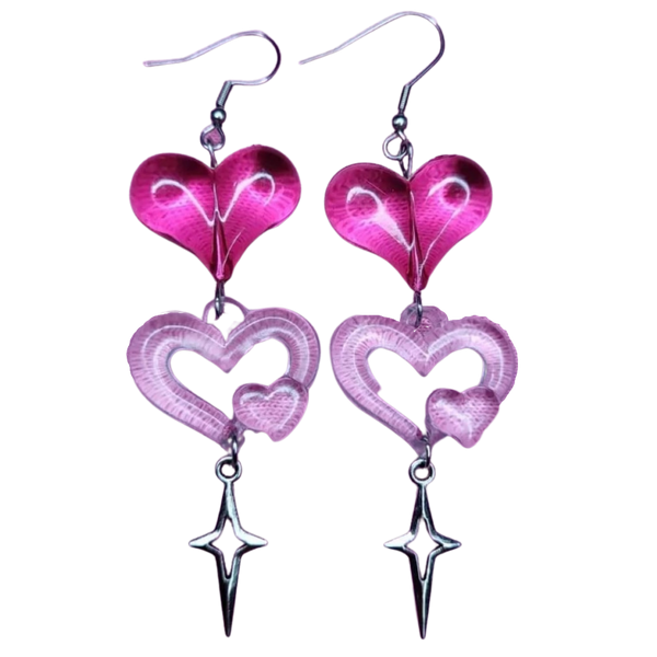 Harajuku Y2k Sweet Love Heart Drop Earrings