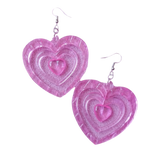 Sweet Y2k Pink Love Heart Acrylic Drop Earrings